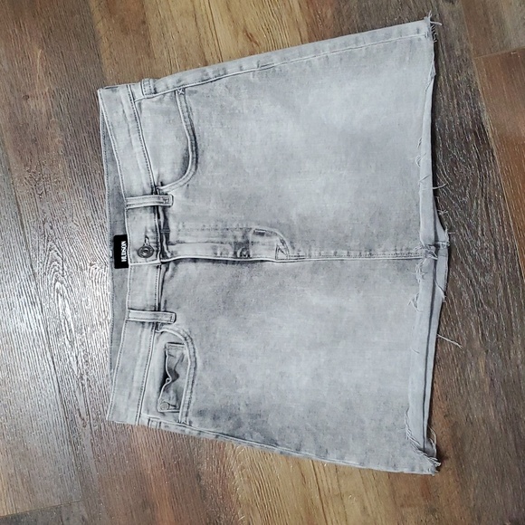 Hudson vivid skirt grey denim distressed hem stretch - Picture 1 of 7